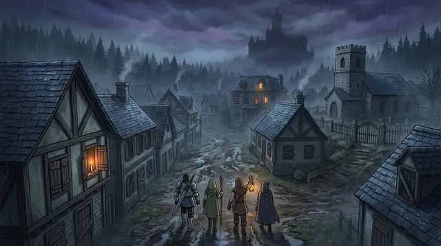 Storybook: rain over the Village of Barovia