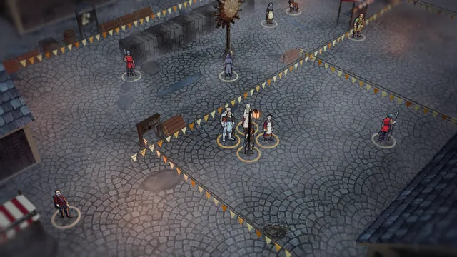 Vallaki's square on a festival day