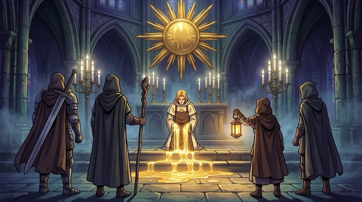 abbot kneeling